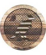 Corrugated Kangaroo on Wood Novelty Metal Mini Circle Magnet CM-1044 - $12.95