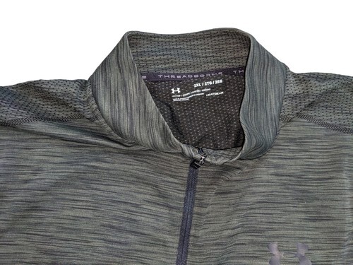 Men’s Under Armour 1/4 Zip Athletic Shirt Olive  XL Threadborne Fitted Headgear Item image 6