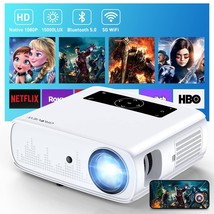 Projector, 15000Lux 490Ansi Native 1080P Wifi Bluetooth Projector, 300&#39;&#39; Video P - £204.59 GBP