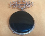 Black Round 2&quot; Compartment Opens Fashion Pin Brooch - $7.87