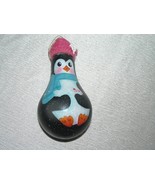 Repurposed Painted Penguin w Knit Cap Light Bulb Holiday Christmas Tree ... - £7.46 GBP