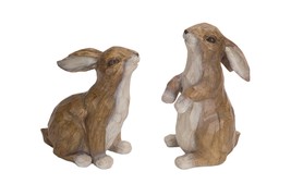 Rabbit(Set of 2) 9.5&quot;H, 11&quot;H Polystone - £52.74 GBP