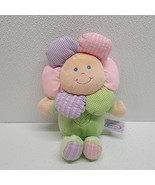Mary Meyer Baby Flower Baby Doll Plush Squeaks 8&quot; Green Pink Purple - $41.99