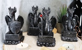 Ebros Medieval Inspirations Guardian Dragons W/ Shield Sword Staff And S... - $35.95