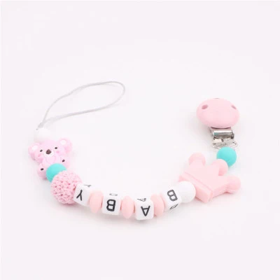 New DIY Personalised Name Silicone Baby Pacifier Clip Chain Nipple Pacif... - $20.12