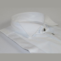 Mens CEREMONIA Tuxedo Formal Shirt 100% Cotton Turkey Slim Fit #stn 13 ATD White image 6