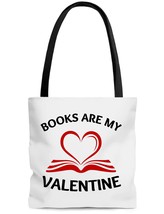 Books Are My Valentine Tote Bag, Valentines Gift for Book Lover, Bookworm Gifts - £19.09 GBP