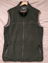 LL Bean Fleece Vest Men&#39;s Size Large Tall Polartec Green Outdoor Hiking ... - $24.74