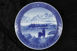 Vintage Christmas China Plate Royal Copenhagen Denmark 1968 The Last Umiak - £16.77 GBP