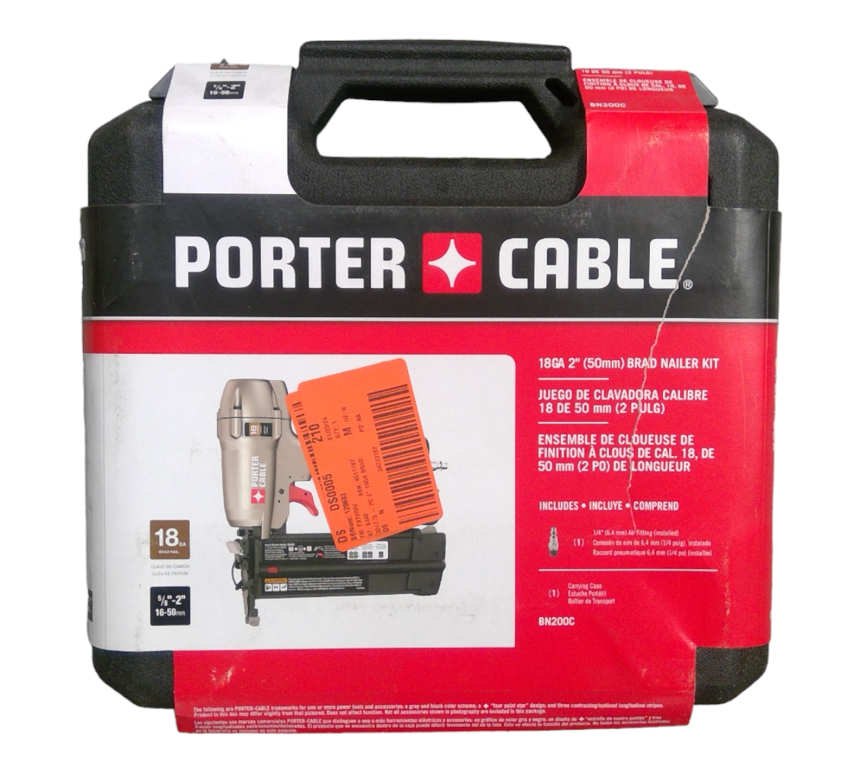 Primary image for USED - PORTER-CABLE BN200C 18 GA Brad Nailer Air Powered Nail Gun (TOOL ONLY)
