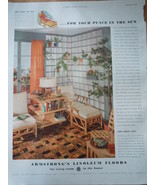 Vintage Armstrong&#39;s Linoleum Floors Print Magazine Advertisements 1937 - £3.92 GBP