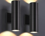 2 Pack Outdoor Wall Lights Integrated LED Cylinder Up Down 2700K Modern ... - £36.23 GBP