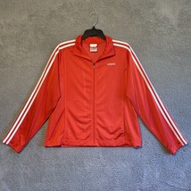 Adidas Men&#39;s Extra Large Full Zip Polyester Track Jacket Pink Striped - $16.83