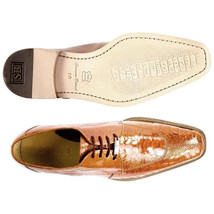 Mens Belvedere New Exotic Siena Genuine Ostrich Leather Burned Amber Brown 1463 image 2