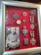 Imperial German WWI Ernst Junger Group Medals in frame - £207.95 GBP