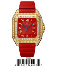 Gold/Red/Red 5003-iced-out-watch - $36.00