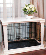 Indoor Dog Crate Wood Pet Kennel Wooden Side End Table Wire Cage Cover W... - $4,920.49 MXN