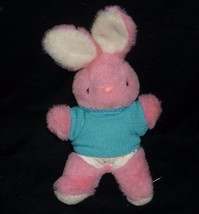 11&quot; Vintage Mty Intl Pink Bunny Rabbit Blue Sweater Stuffed Animal Plush Toy - £18.98 GBP