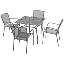 5 Piece Outdoor Dining Set Steel Anthracite - £202.64 GBP