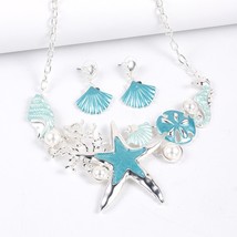 Cring Coco New Designer Jewelry Sets Trend Shell Starfish Necklace Set Enamel Ea - £25.53 GBP