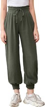 Women Cotton Pants Elastic Waist Casual Loose Sweatpant Jogger w/Pockets... - $24.74