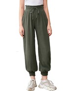 Women Cotton Pants Elastic Waist Casual Loose Sweatpant Jogger w/Pockets... - $24.74