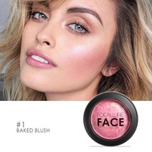 FOCALLURE 6 Colors Face Blush Makeup Palette Mineral Powder Red Rouge Lasting  C - £30.72 GBP