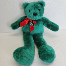 Rare Vintage Applause Green Bear Plush &quot;Evergreen&quot; with Radio City Pin L... - £12.36 GBP