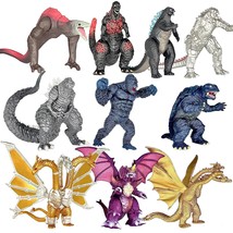 Set Of 10 Godzilla Vs Kong Dinosaur Dragon Toys Movable Joint Action Figures, Ki - £40.95 GBP