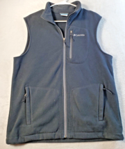 Columbia Vest Men Size Medium Gray 100% Polyester Sleeveless Pockets Full Zipper - $19.29