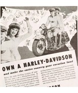 1947 Harley Davidson Motorcycle Advertisement Automobilia Vintage Bikes E8F - $40.73 CAD