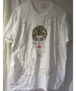 Vintage Art Deco vogue lady face shirt handcrafted one of a kind size Large - £56.46 GBP