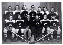 Ontario Hockey Team Black &amp; White Photograph Laminated Vintage Photo - £13.73 GBP