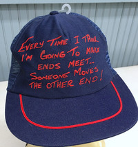 Novelty Make Ends Meet Mesh Trucker Snapback Baseball Cap Hat Made USA - £13.77 GBP