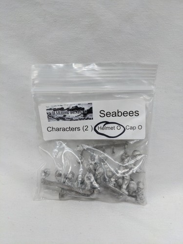 Harbor Designs Seabees Characters (2) Helmet Metal Miniatures - $15.84