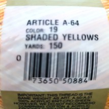 1 J &amp; P Coats Knit-Cro-Sheen Mercerized Cotton 150 Yards Shaded Yellows ... - £3.14 GBP