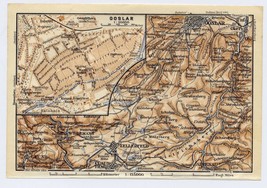 1925 Original Vintage City Map Of Goslar Lower Saxony Germany - $23.28