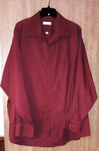 PIERRE CARDIN Mens long sleeve Dress Shirt size 18 34/35 Burgundy pre-owned - £19.65 GBP