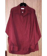 PIERRE CARDIN Mens long sleeve Dress Shirt size 18 34/35 Burgundy pre-owned - €21,55 EUR
