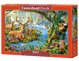 500 Piece Jigsaw Puzzle, Forest Life, Charming view of deer and animals ... - $19.73