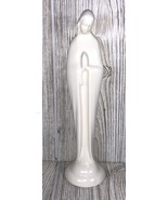 Vintage Praying Madonna Virgin Mary Nativity Figurine 11 inch White Cera... - £19.38 GBP