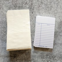 50 Self Stick Library Book Pockets, AND 50 Blank Date Due Cards wedding - £7.90 GBP