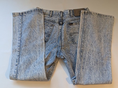 Vintage 1980 Lee Acid Wash Denim Jeans 33 X 30 Union Made Baumwolle USA Item image 7