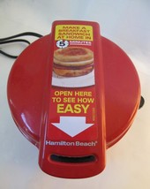 NWOB Hamilton Beach Breakfast Sandwich Maker Mini English Muffin Meat Ch... - $24.99