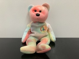 Retired *Pastel Peace* 1997 Ty Beanie Baby~ 6&quot; Bear ~ NHT! ~ Pre-owned ~ - $6.80