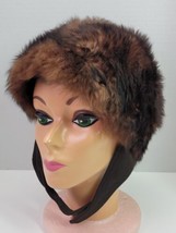 VTG Genuine Tuscan Brown Lamb Skin Fur Hat Made in Italy Womens Ladies A... - £26.99 GBP