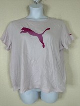 NWT Puma Womens Plus Size 2X Lavender Logo Crew Neck T-shirt Short Sleeve - £16.87 GBP