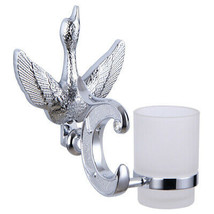 chrome Color BATHROOM ACCESSORIES Swan single cup tumbler holder with Crystal - $85.13