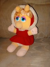 Baby Miss Piggy Plush 1987 Muppet Henson Vintage VTG 10&quot; Stuffed Animal Toy... - $16.82