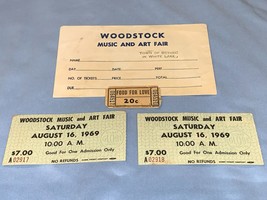 Woodstock 1969 Tickets Envelope Food For Love Coupon Janis Joplin Jimi Hendrix - £200.44 GBP